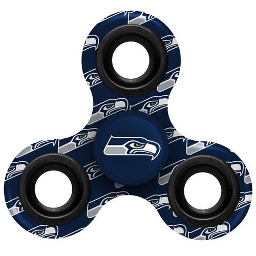 NFL Seattle Seahawks Logo 3 Way Fidget Spinner 3B25 - Click Image to Close